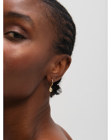 Jon Richard Gold Plated Cubic Zirconia Bezel Huggie Earrings