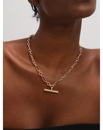 Jon Richard Gold Plated Luxe T-Bar Necklace