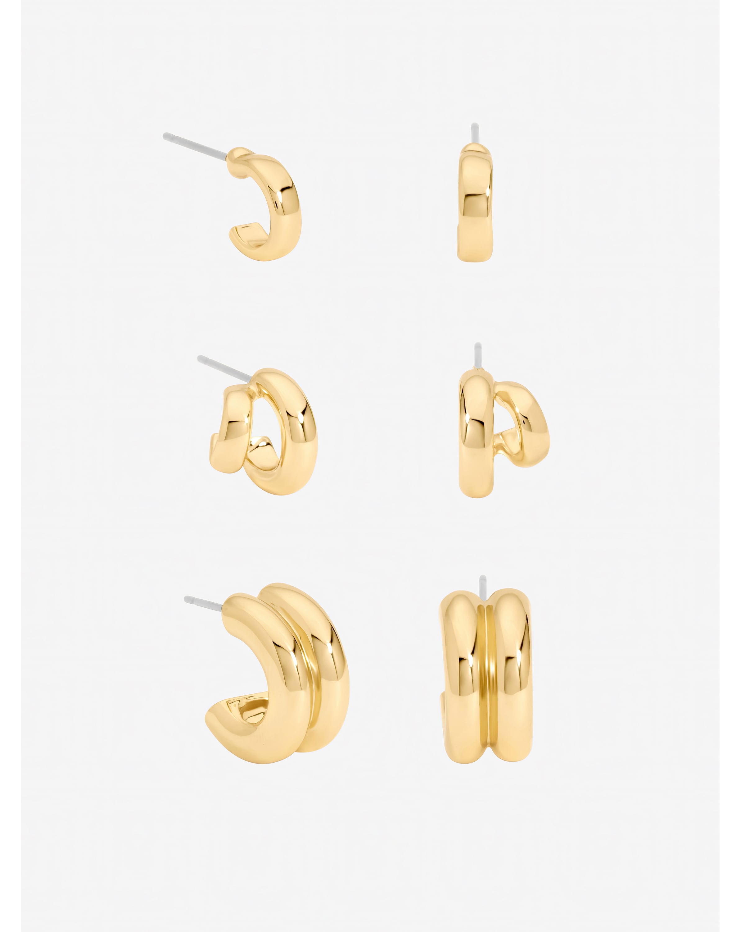 New In - Mood Gold Plated Hoops - Pack of 3