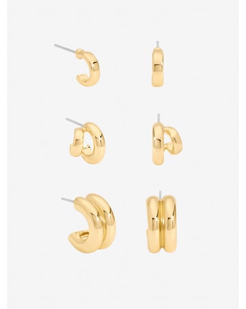 Mood Gold Plated Hoops - Pack of 3