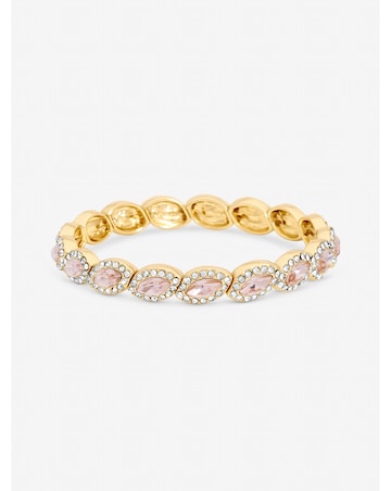 Jon Richard Gold Plated and Pink Navette Stretch Bracelet
