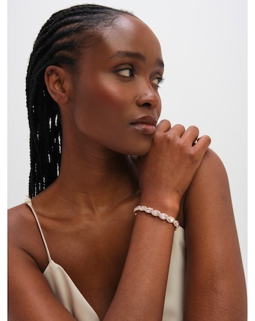 Jon Richard Gold Plated and Pink Navette Stretch Bracelet