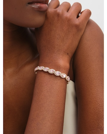 Jon Richard Gold Plated and Pink Navette Stretch Bracelet