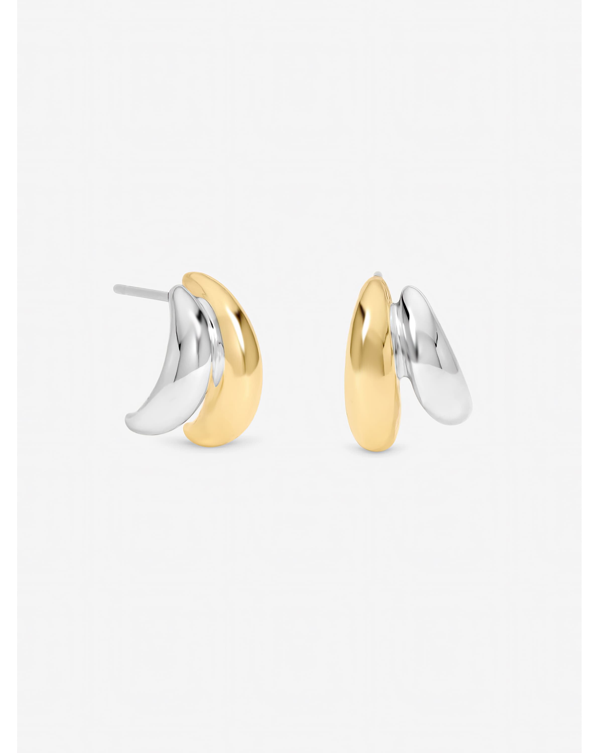New In - Two Tone Double Row Hoop Earrings