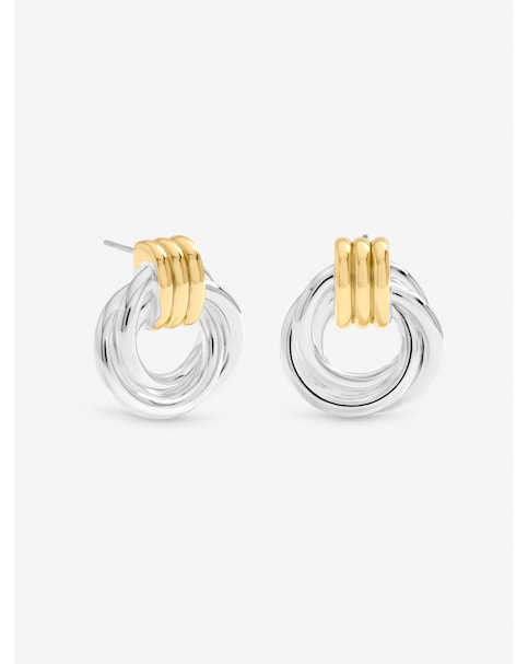 Jon Richard Two Tone Door Knocker Earrings