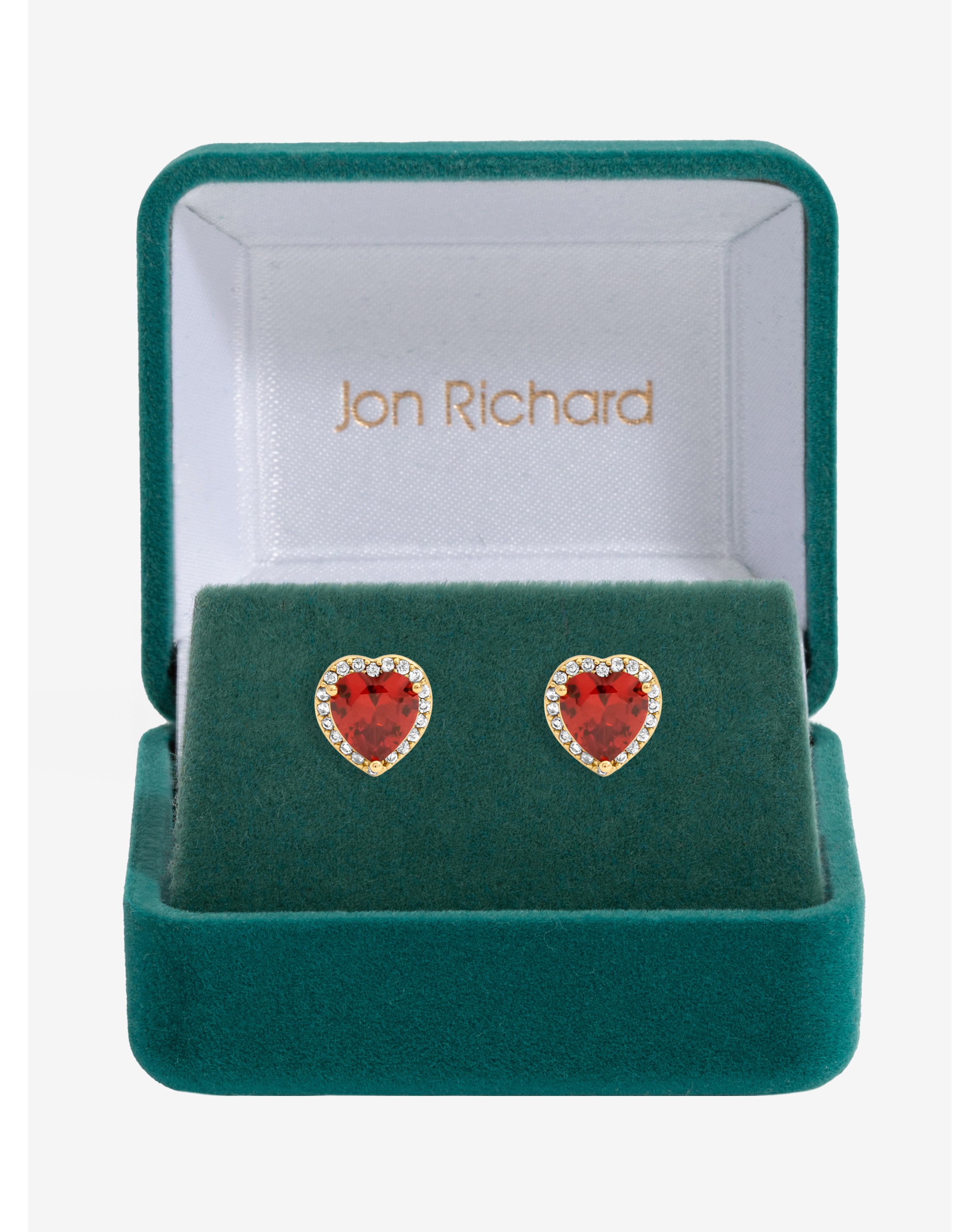 New In - Gold Plated and Red Heart Earrings