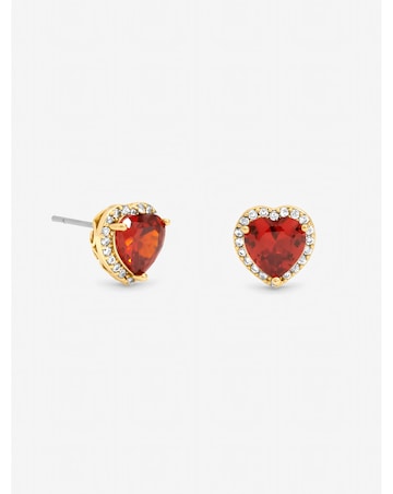 Jon Richard Gold Plated and Red Heart Earrings