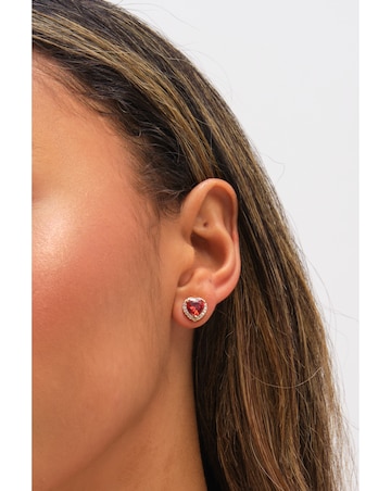 Jon Richard Gold Plated and Red Heart Earrings