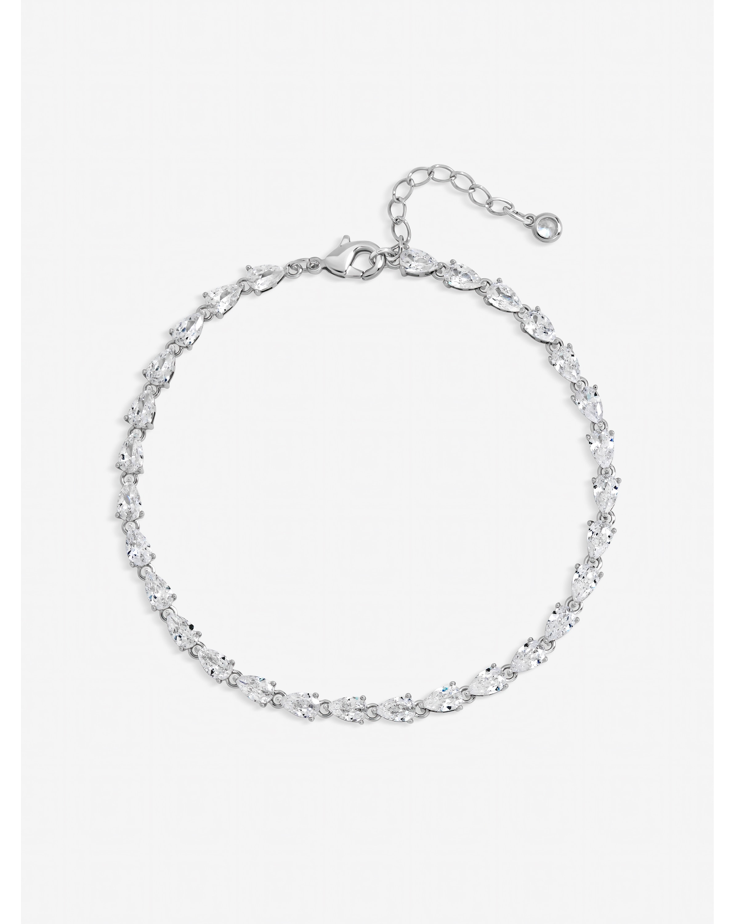 New In - Jon Richard Rhodium Pear Drop Bracelet