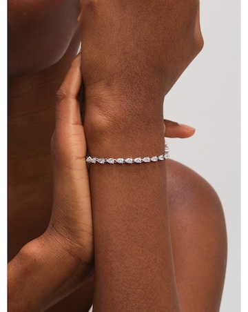 Jon Richard Rhodium Pear Drop Bracelet