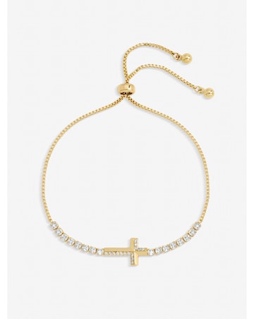 Jon Richard Silver Plated and Crystal Infinity Toggle Bracelet