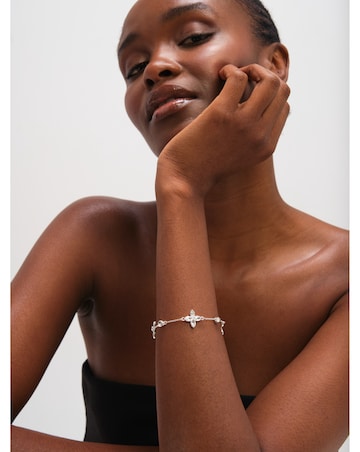 Jon Richard Silver Plated and Crystal Clover Bracelet