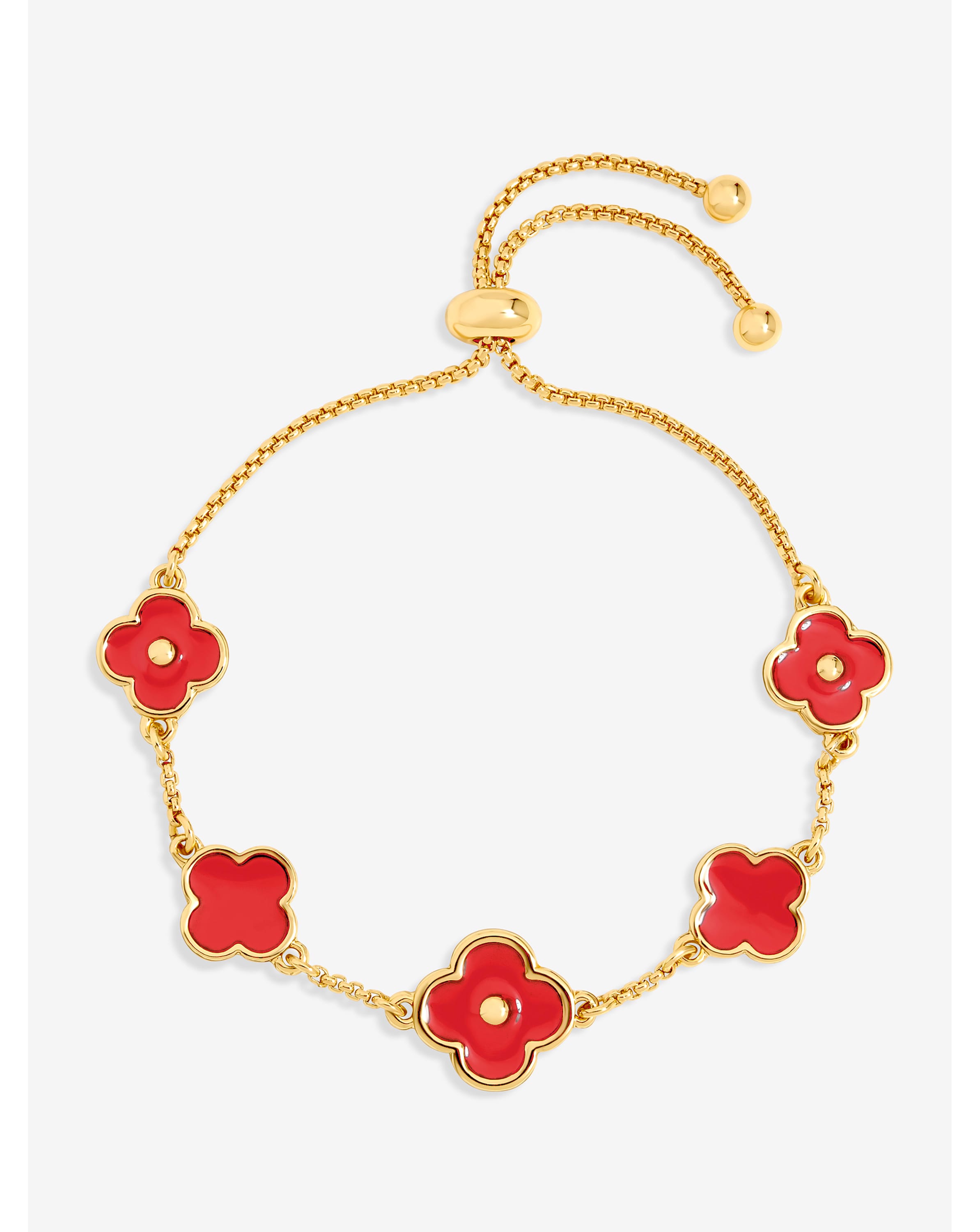 New In - Gold Plated and Coral Clover Bracelet