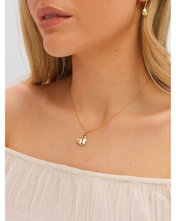 Inicio Gold Plated Molton Heart Huggie Earrings - Gift Pouch