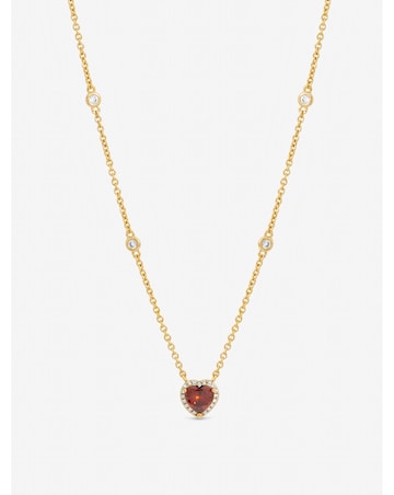 Jon Richard Gold Plated and Red Heart Pendant Necklace