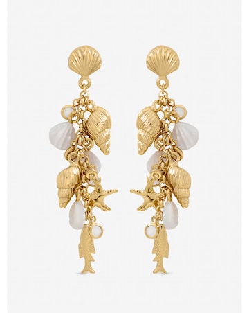 Inicio Gold Plated Droplet Shell Earrings - Gift Pouch
