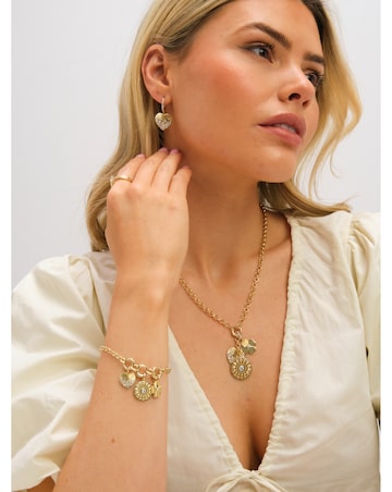 Inicio Gold Plated Multi Charm Bracelet - Gift Pouch