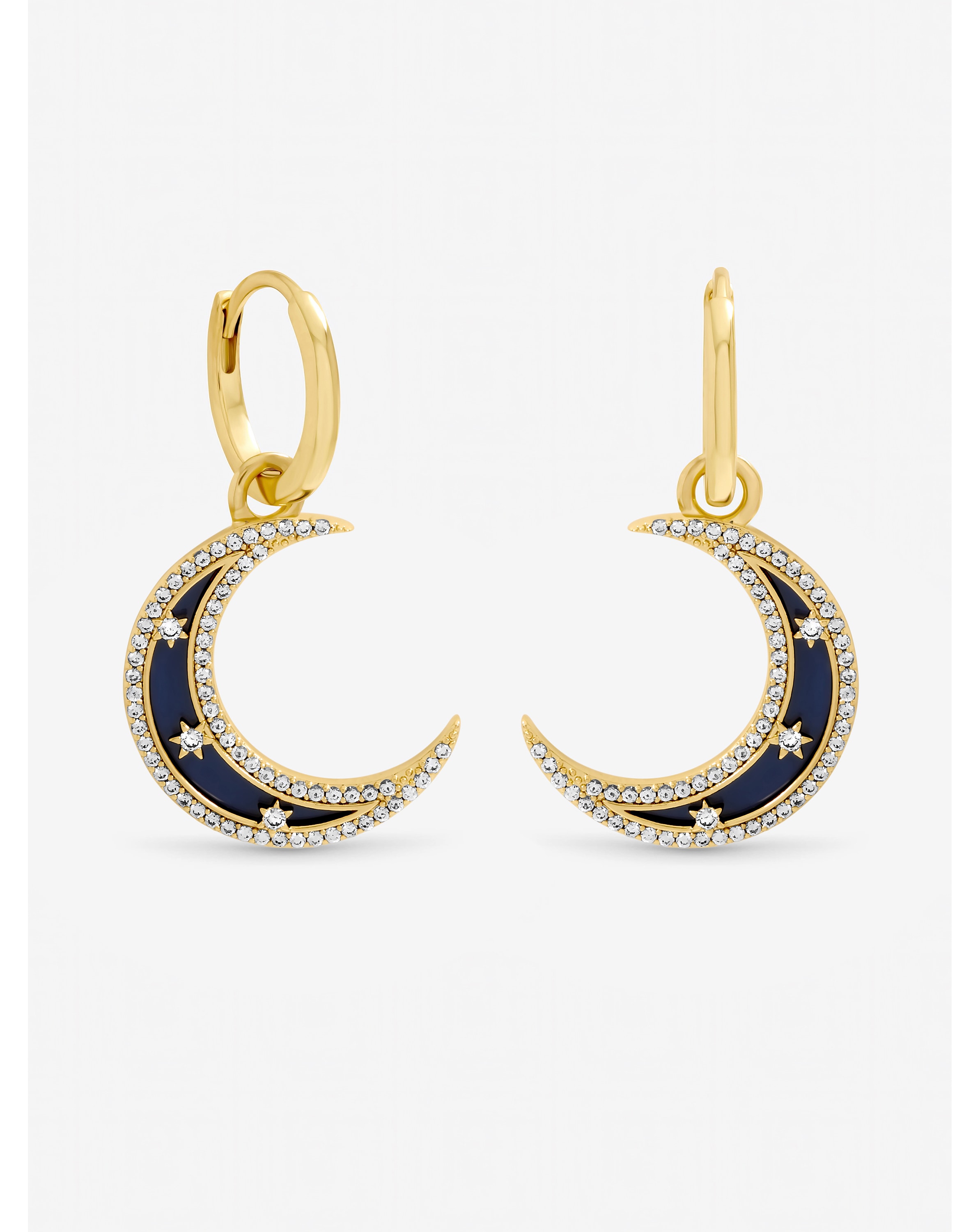 New In - Gold Plated Lapis Celestial Earrings