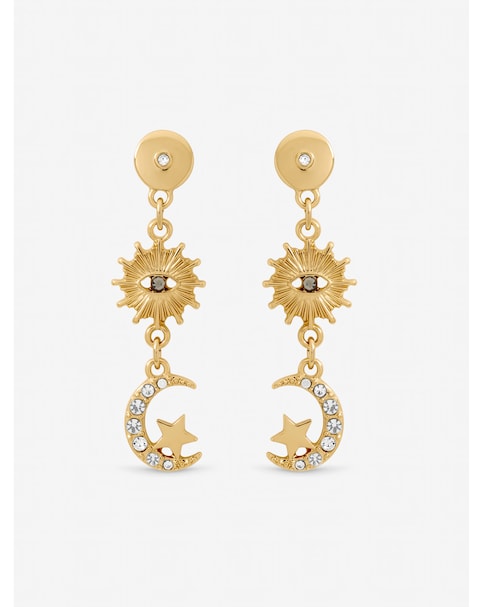 Mood Gold Plated Evil Eye Celestial Earrings