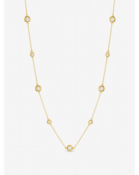 Jon Richard Gold Plated Cubic Zirconia Bezel Neckwear