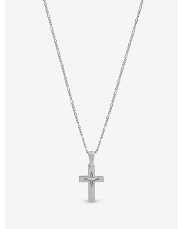 Inicio Sterling Silver Plated Polished Cross Pendant - Gift Pouch