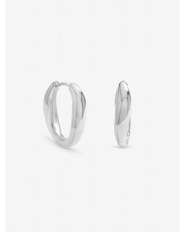 Inicio Sterling Silver Plated Polished Fluid Twist Hoops