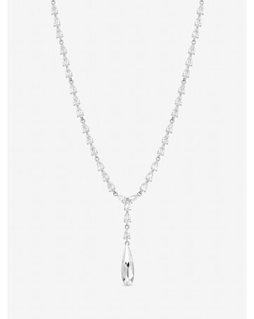 Jon Richard Rhodium Plated Linear Pear Drop Y-Necklace