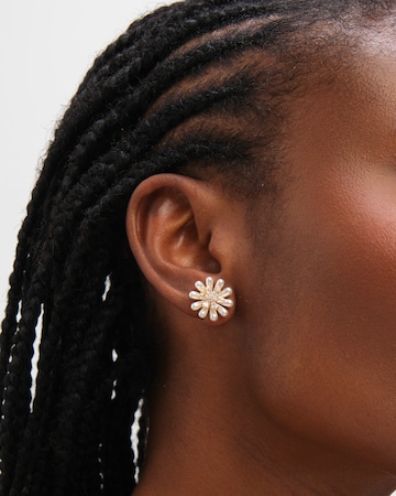 Jon Richard Gold Plated Pearl and Crystal Flower Clip Earrings