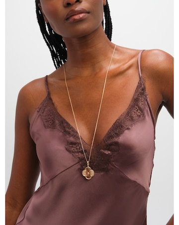 Jon Richard Gold Plated Long Clover Necklace Pendant