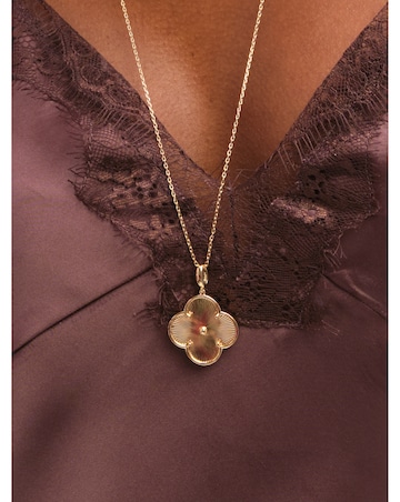 Jon Richard Gold Plated Long Clover Necklace Pendant