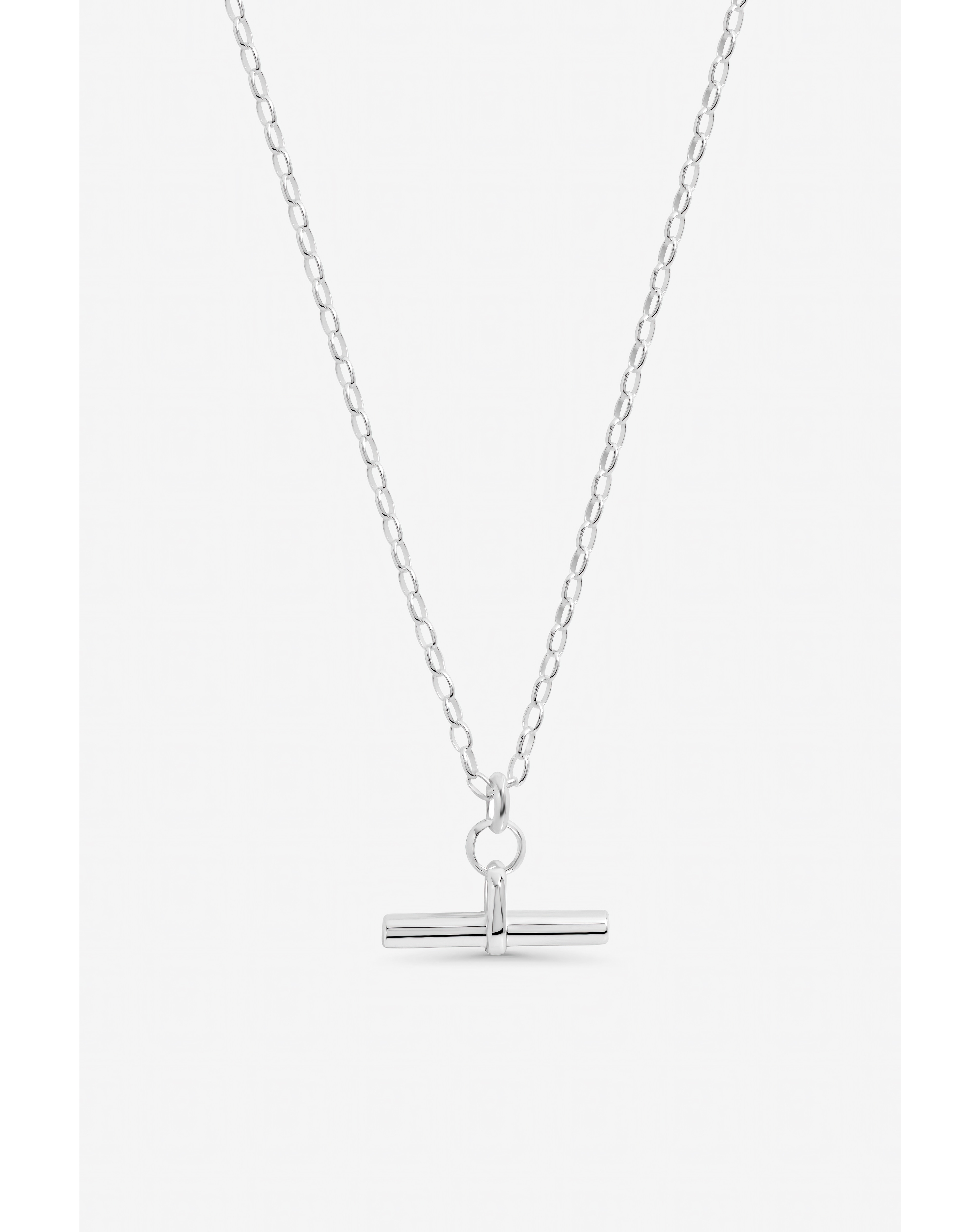 New In - Sterling Silver Plated T-Bar Pendant