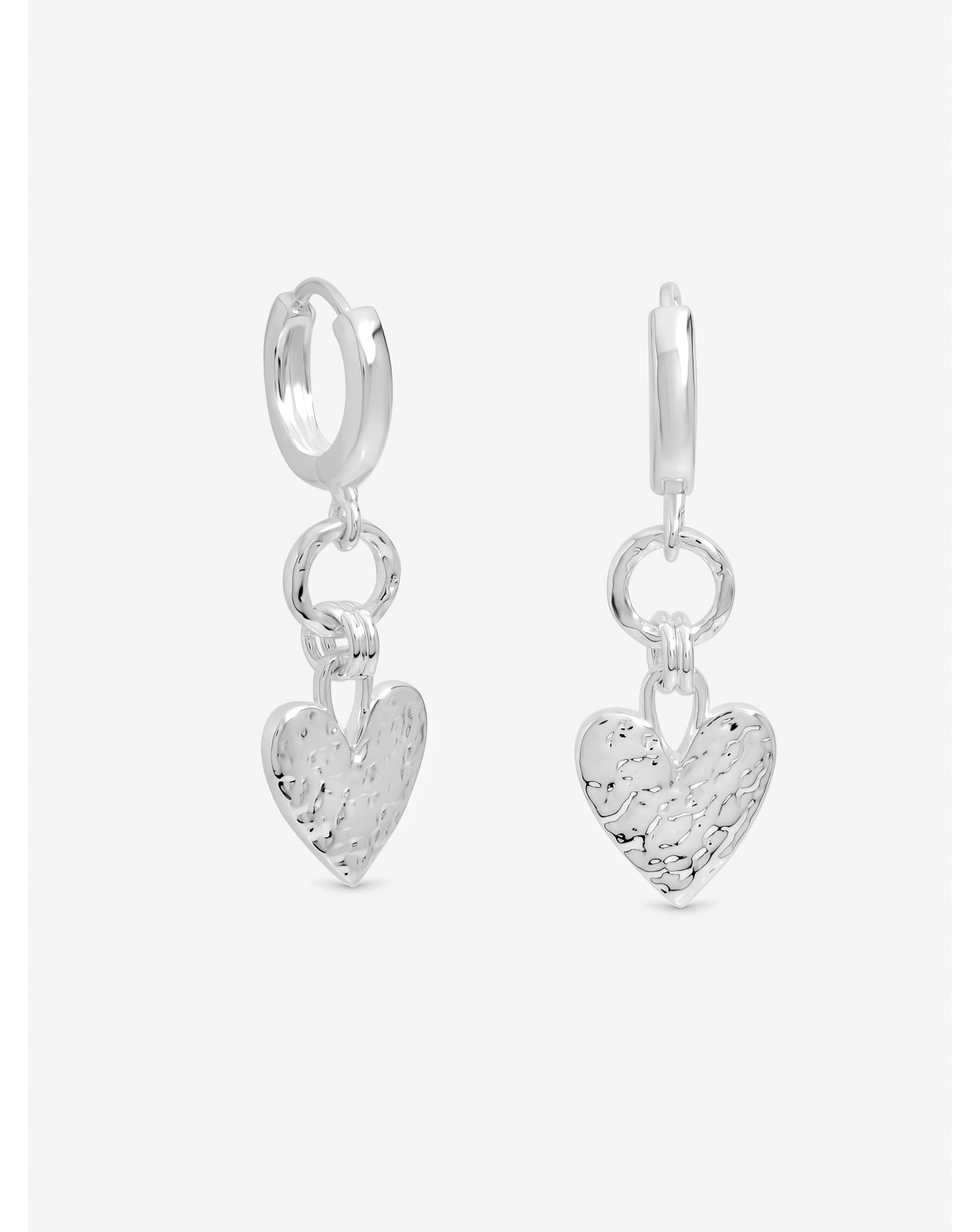 New In - Hammered Heart Link Drop Hoops