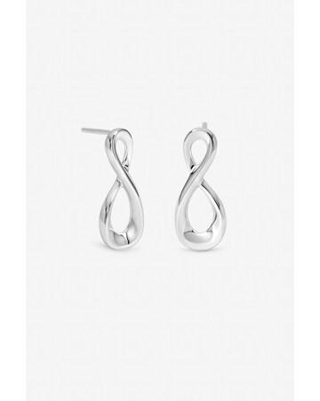 Inicio Sterling Silver Plated Organic Infinity Stud Earrings