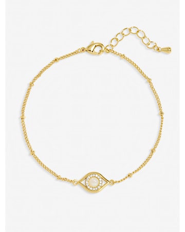 Jon Richard Gold Plated and Mother of Pearl Evil Eye Bracelet