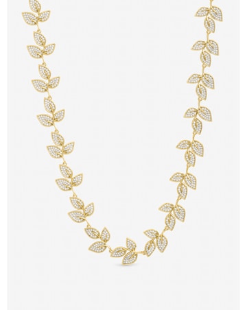 Jon Richard Gold Plated and Cubic Zirconia Leaf Necklace