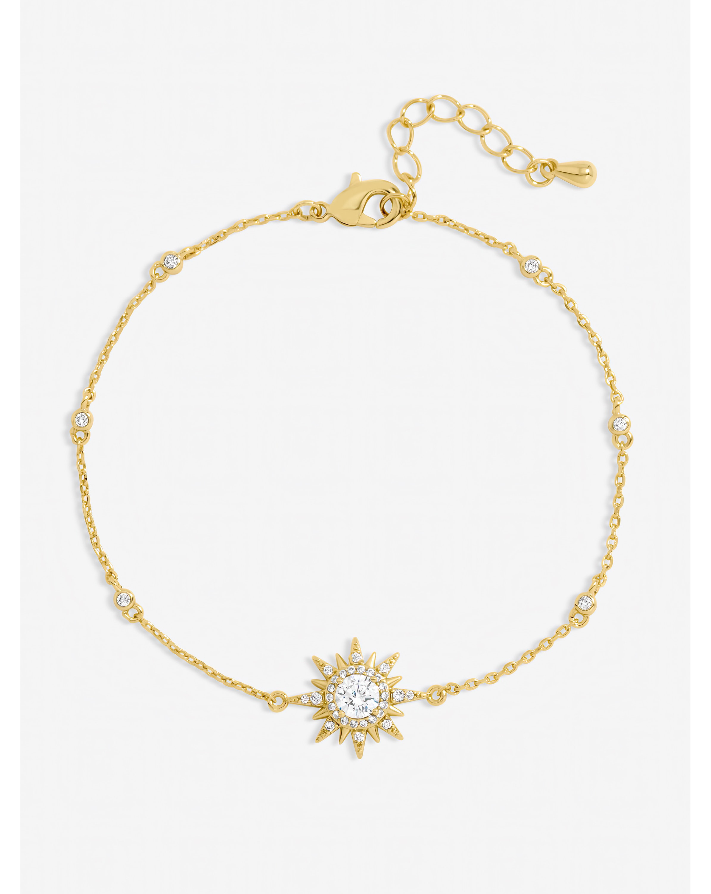 Gold Plated and Pave Starburst Bracelet