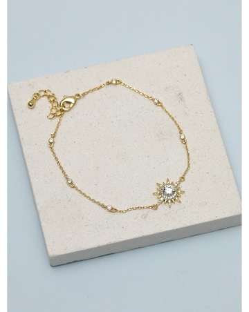 Jon Richard Gold Plated and Pave Starburst Bracelet