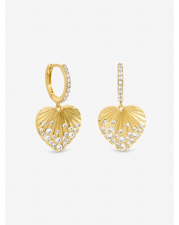 Inicio Gold Plated Heart Charm Earrings - Gift Pouch