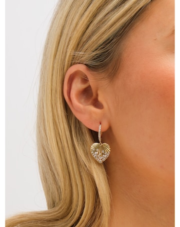 Inicio Gold Plated Heart Charm Earrings - Gift Pouch