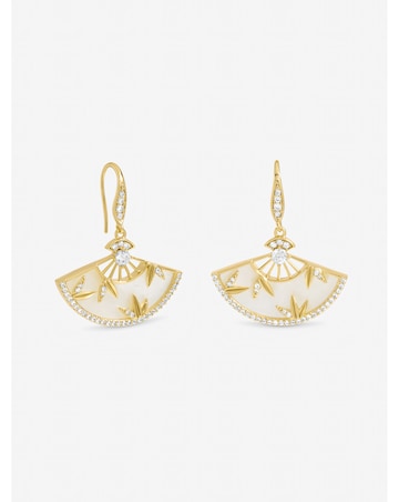 Jon Richard Gold Plated Mother of Pearl Fan Earrings