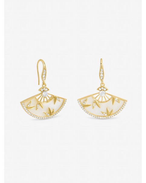 Jon Richard Gold Plated Mother of Pearl Fan Earrings