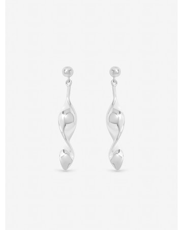 Inicio Sterling Silver Plated Polished Twist Drop Earrings