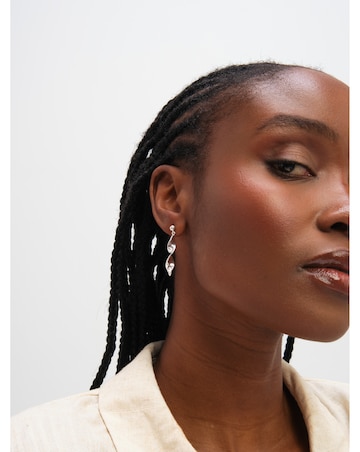 Inicio Sterling Silver Plated Polished Twist Drop Earrings