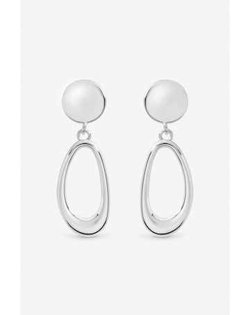 Inicio Sterling Silver Plated Polished Open Double Drop Earrings