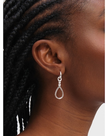 Inicio Sterling Silver Plated Polished Infinity Link Drop Earrings