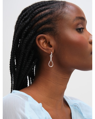 Inicio Sterling Silver Plated Polished Infinity Link Drop Earrings