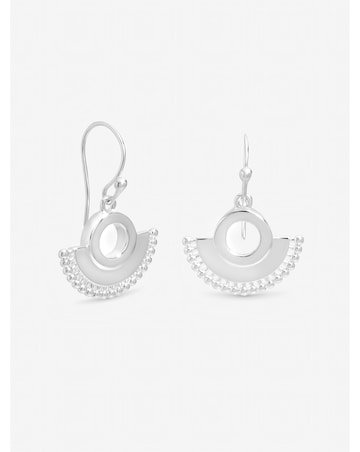 Inicio Sterling Silver Plated Beaded Fan Fishhook Earrings