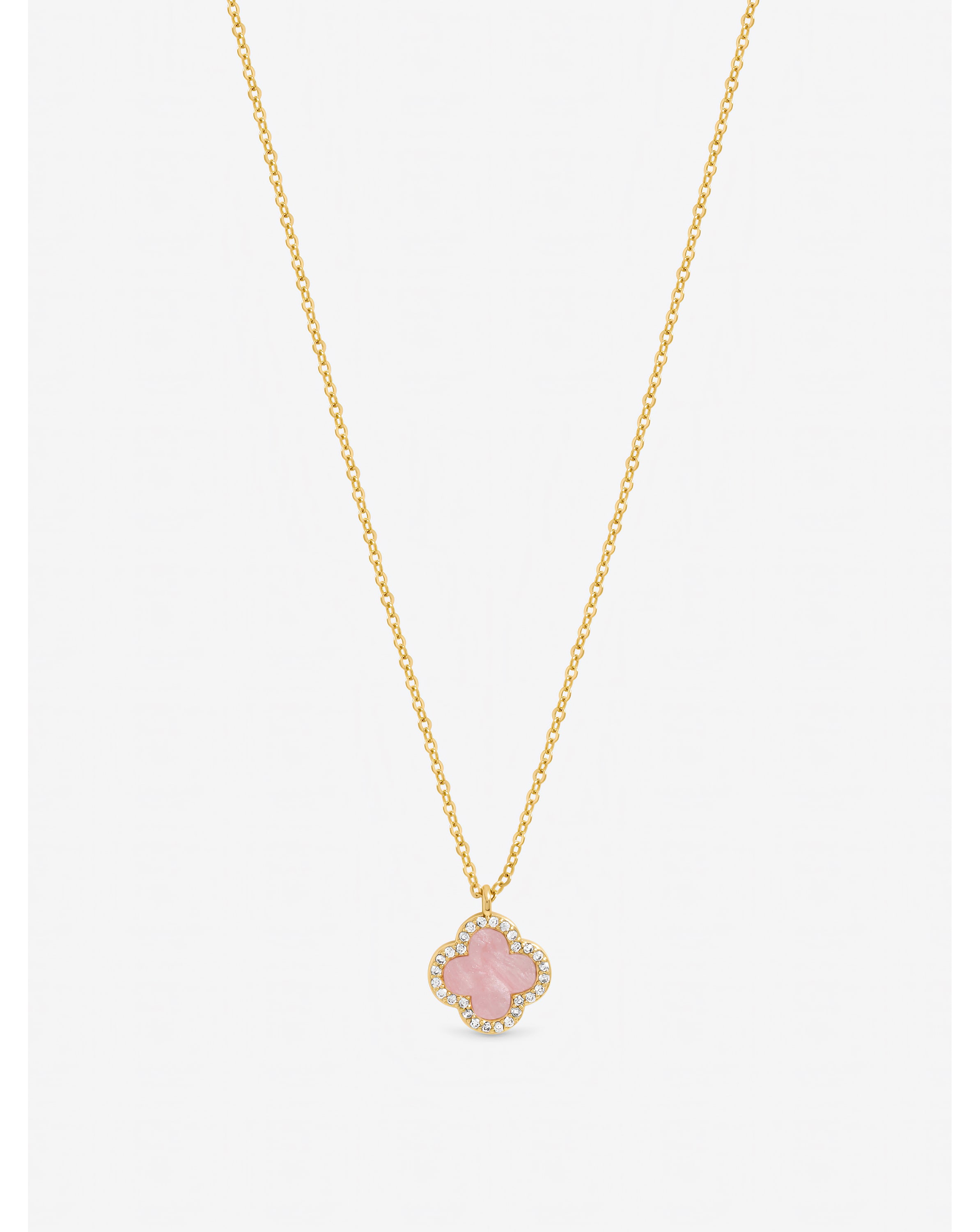 New In - Gold Plated Pink Clover Pendant