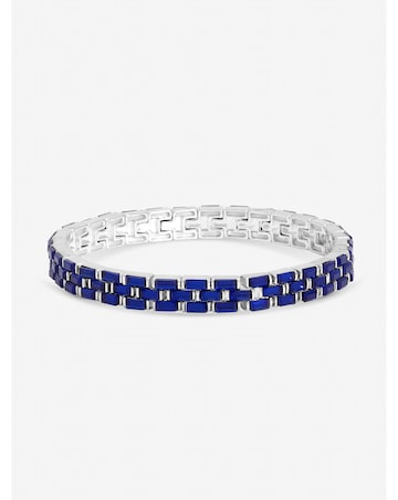 Jon Richard Silver Plated and Sapphire Chain Stretch Bracelet