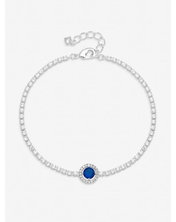 Jon Richard Silver Plated and Sapphire Crystal Stone Bracelet